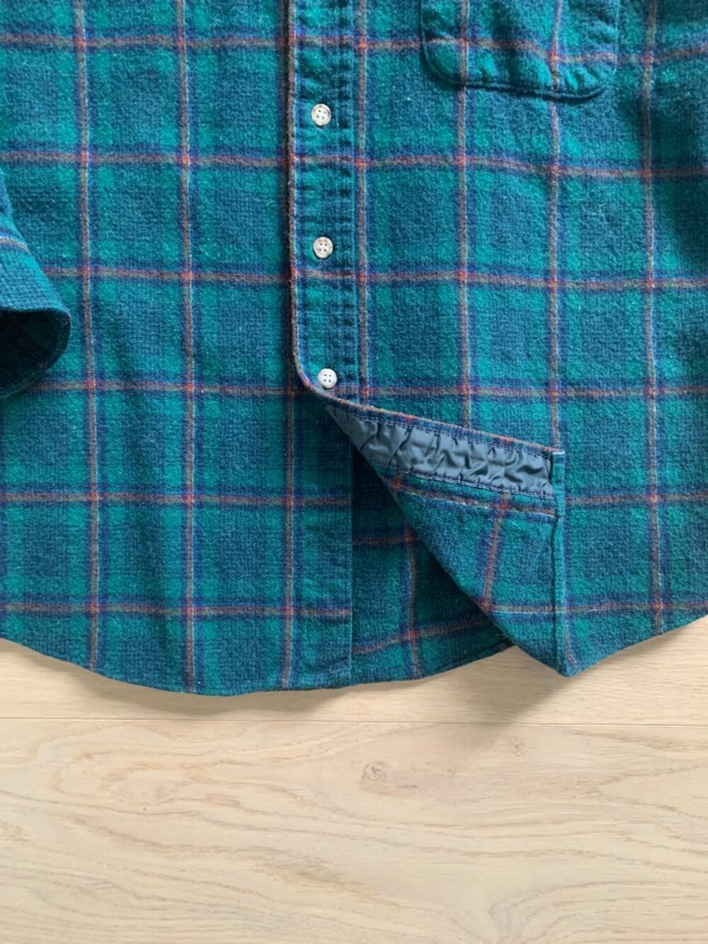 Pendleton Vintage Plaid Wool Shirt Womens Button Up S Green Blue Western Outdoor - Picture 8 of 14